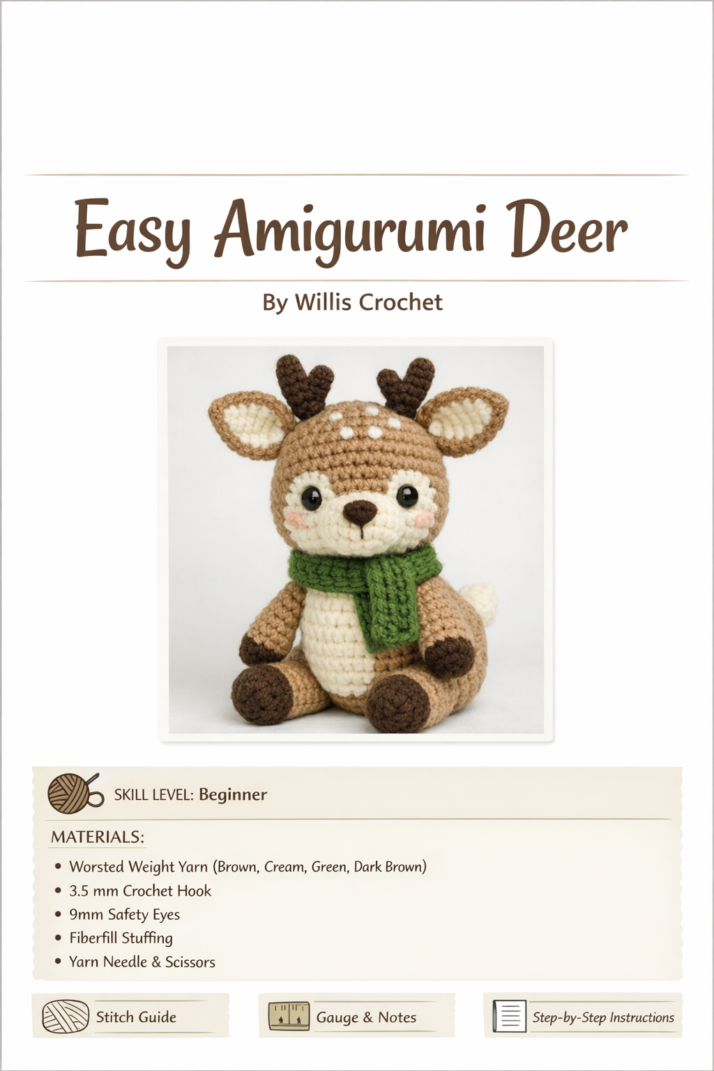 Easy Amigurumi Deer Crochet Pattern