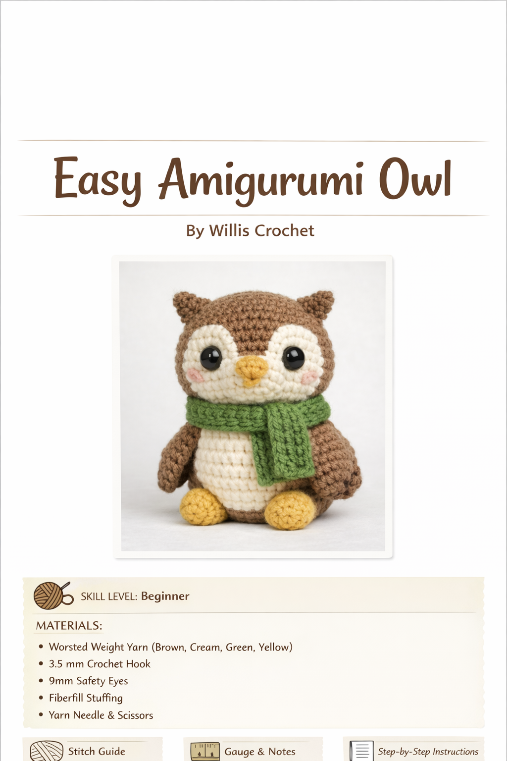 Easy Amigurumi Owl Crochet Pattern